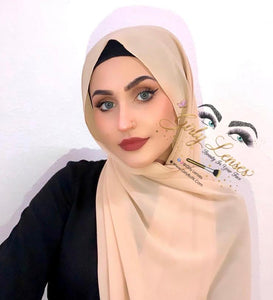 Beige Chiffon Scarf